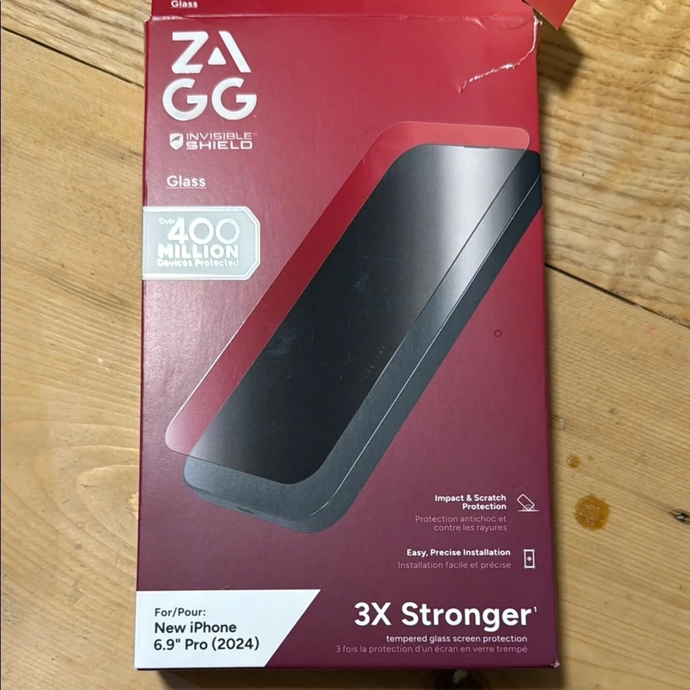ZAGG Black Tempered Glass Screen Protector 3X Stronger